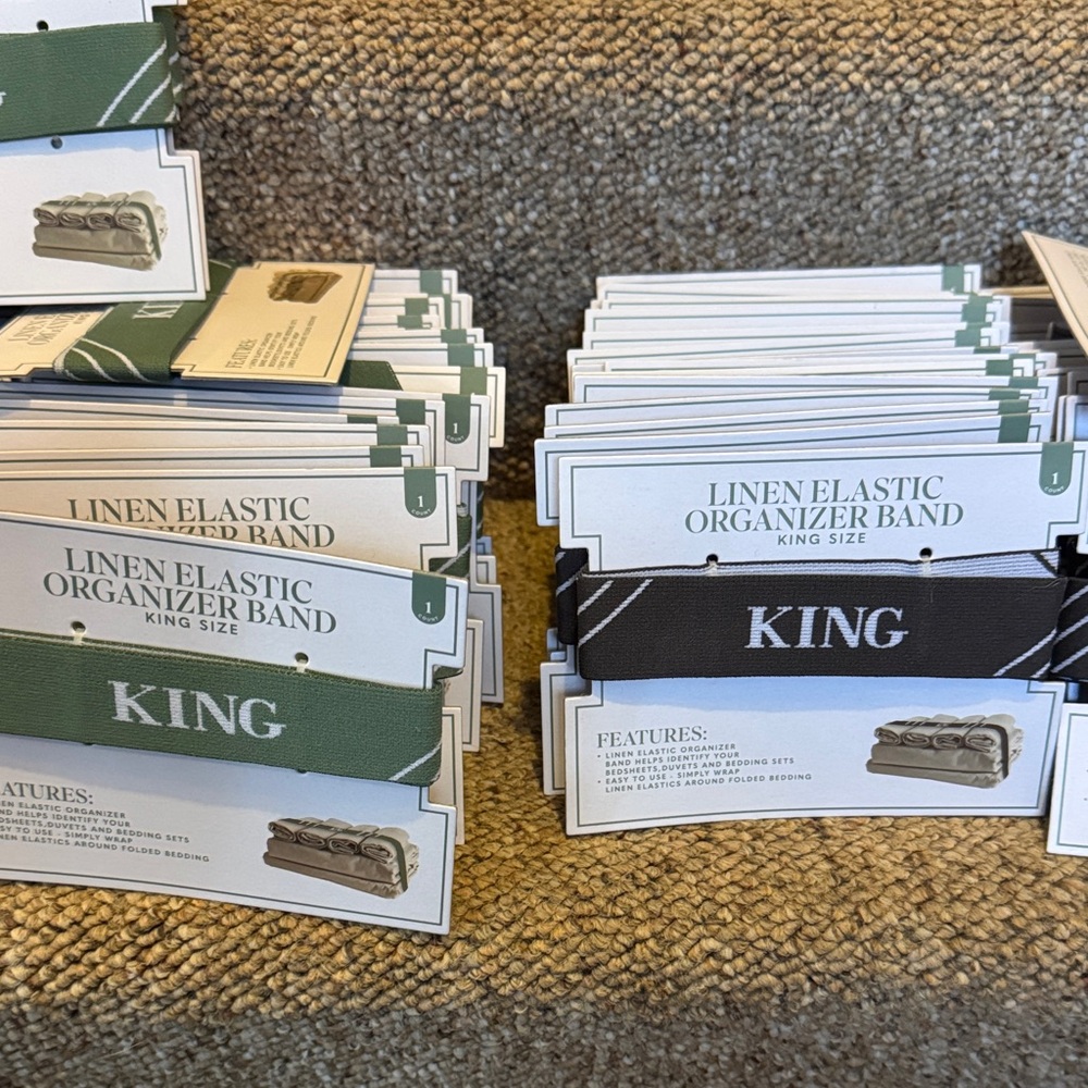 Green and Black Linen Elastic Organizer Band - King Size